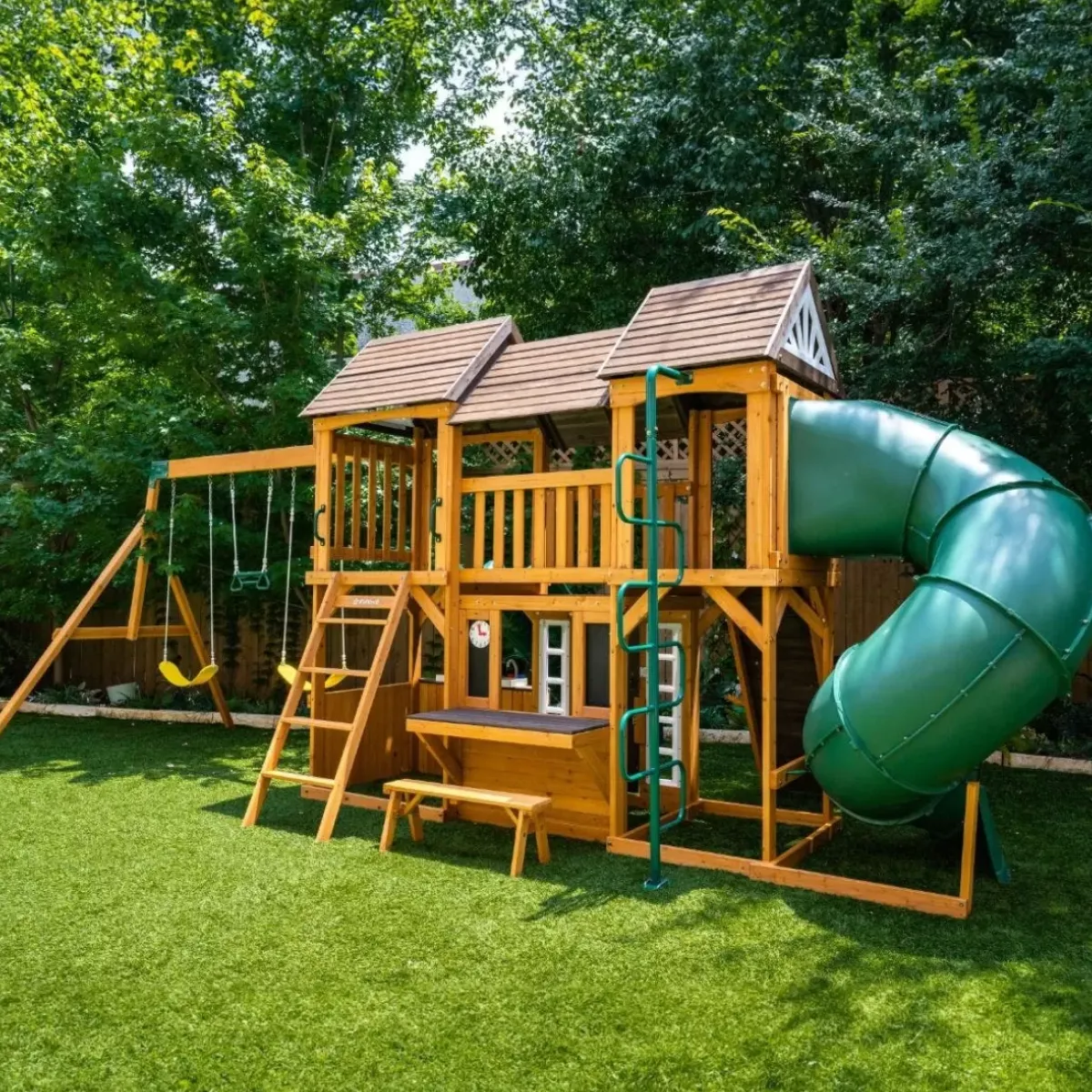 Swing Sets^KidKraft Adventure Bend Swing Set