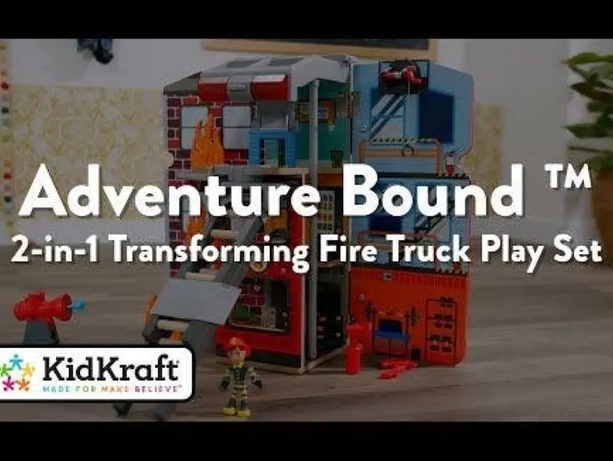 Play Sets^KidKraft Adventure Bound™: 2-In-1 Transforming Fire Truck Play Set