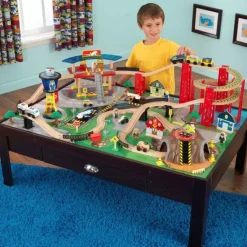 Train Sets & Tables^KidKraft Airport Express Train Table Set - Espresso