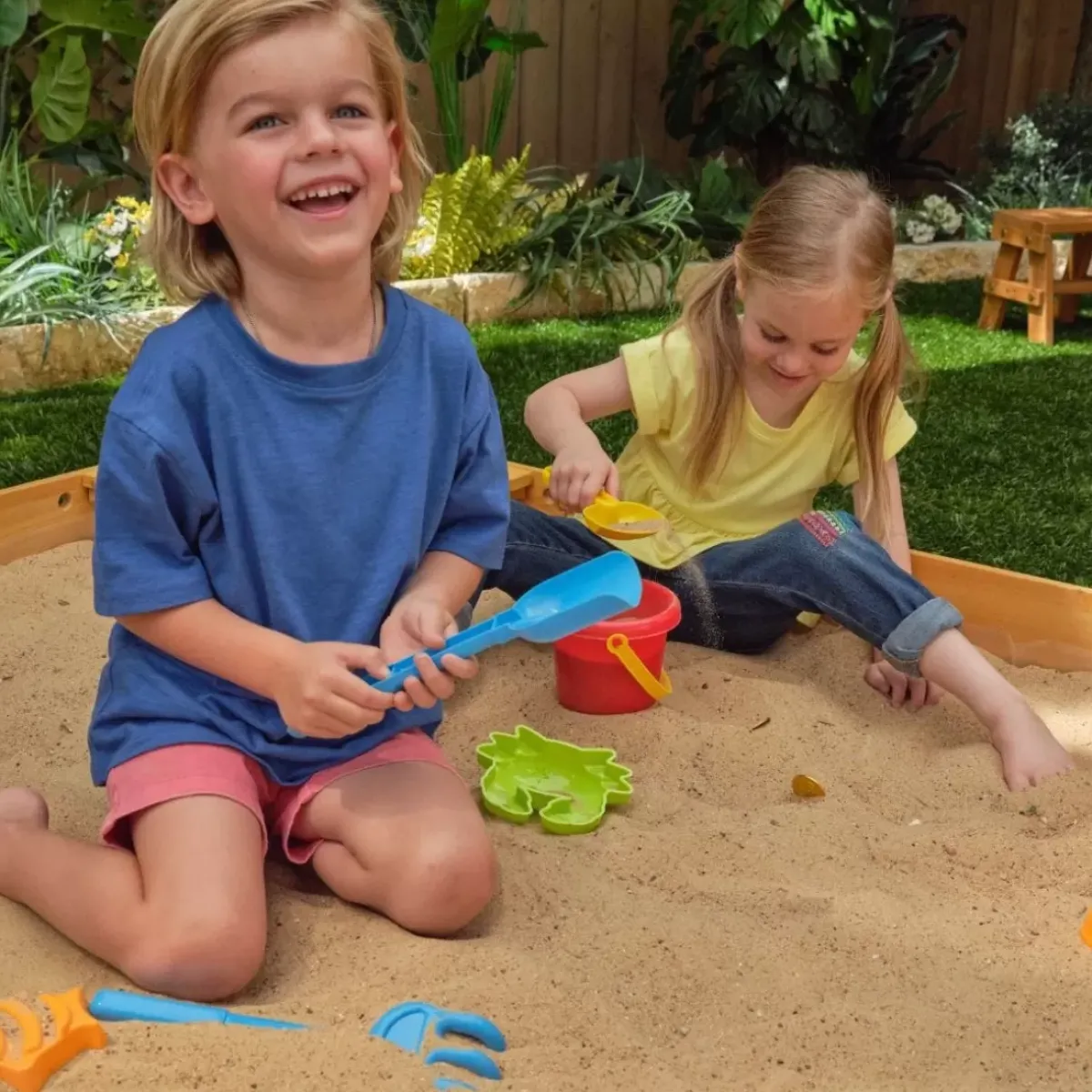 Sandboxes^KidKraft Backyard Sandbox - Honey