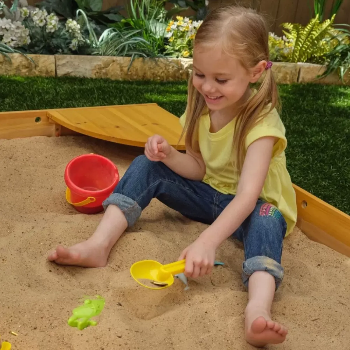 Sandboxes^KidKraft Backyard Sandbox - Honey