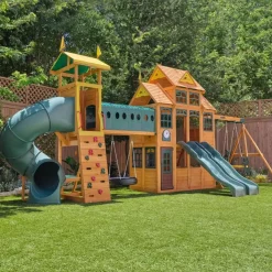 Swing Sets^KidKraft Bear Cave Lodge Swing Set / Playset