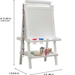 Playroom^KidKraft Deluxe Wooden Easel - White