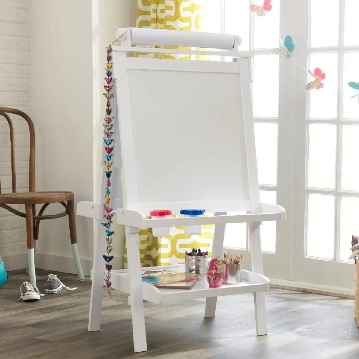 Playroom^KidKraft Deluxe Wooden Easel - White