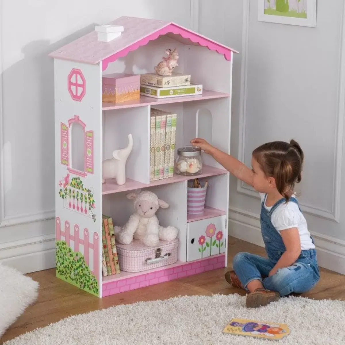 Bedroom^KidKraft Dollhouse Cottage Bookcase