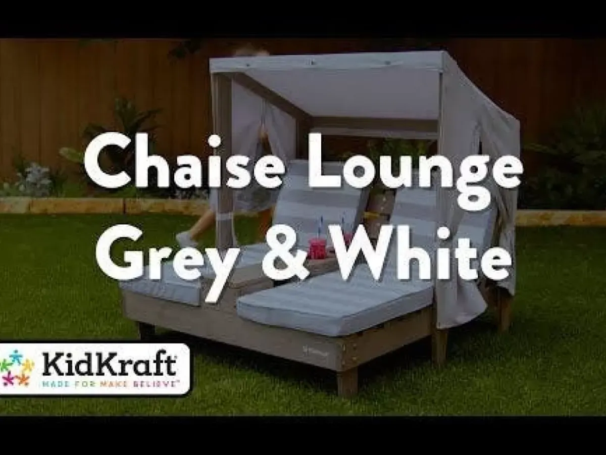 Outdoor Kids' Chairs^KidKraft Double Chaise Lounge With Cup Holders - Gray