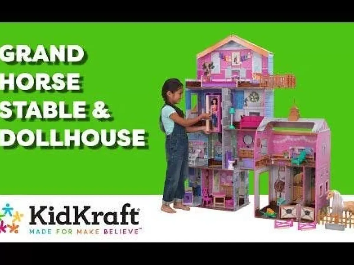 Dollhouses^KidKraft Grand Horse Stable & Dollhouse With Ez Kraft Assembly™