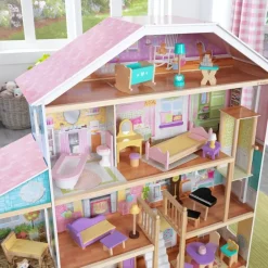 Dollhouses^KidKraft Grand View Mansion Dollhouse With Ez Kraft Assembly™