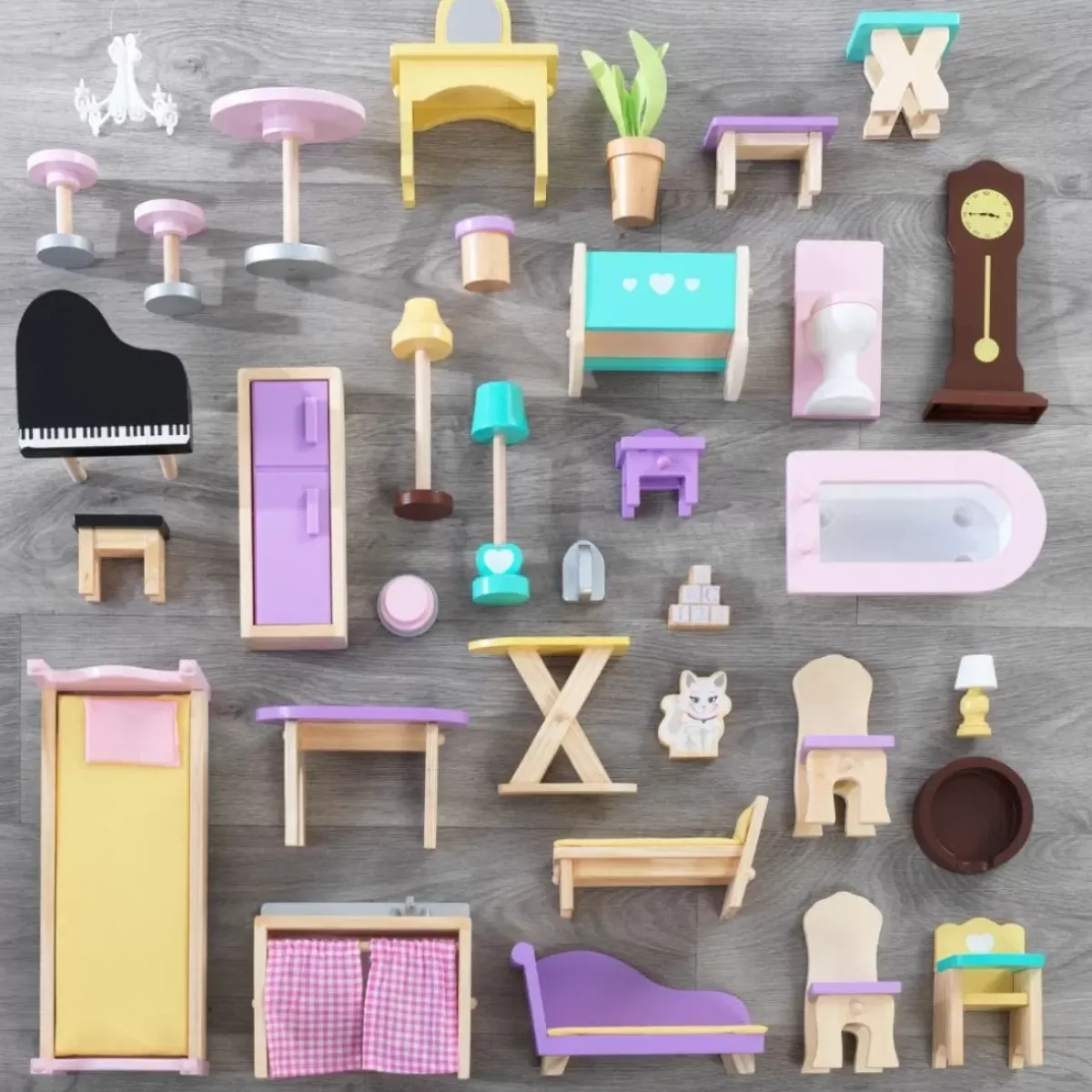 Dollhouses^KidKraft Grand View Mansion Dollhouse With Ez Kraft Assembly™