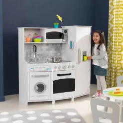 Play Kitchens^KidKraft Large Play Kitchen With Lights & Sounds - White