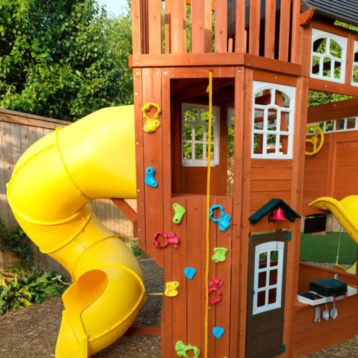 Swing Sets^KidKraft Lookout Extreme Wooden Swing Set / Playset