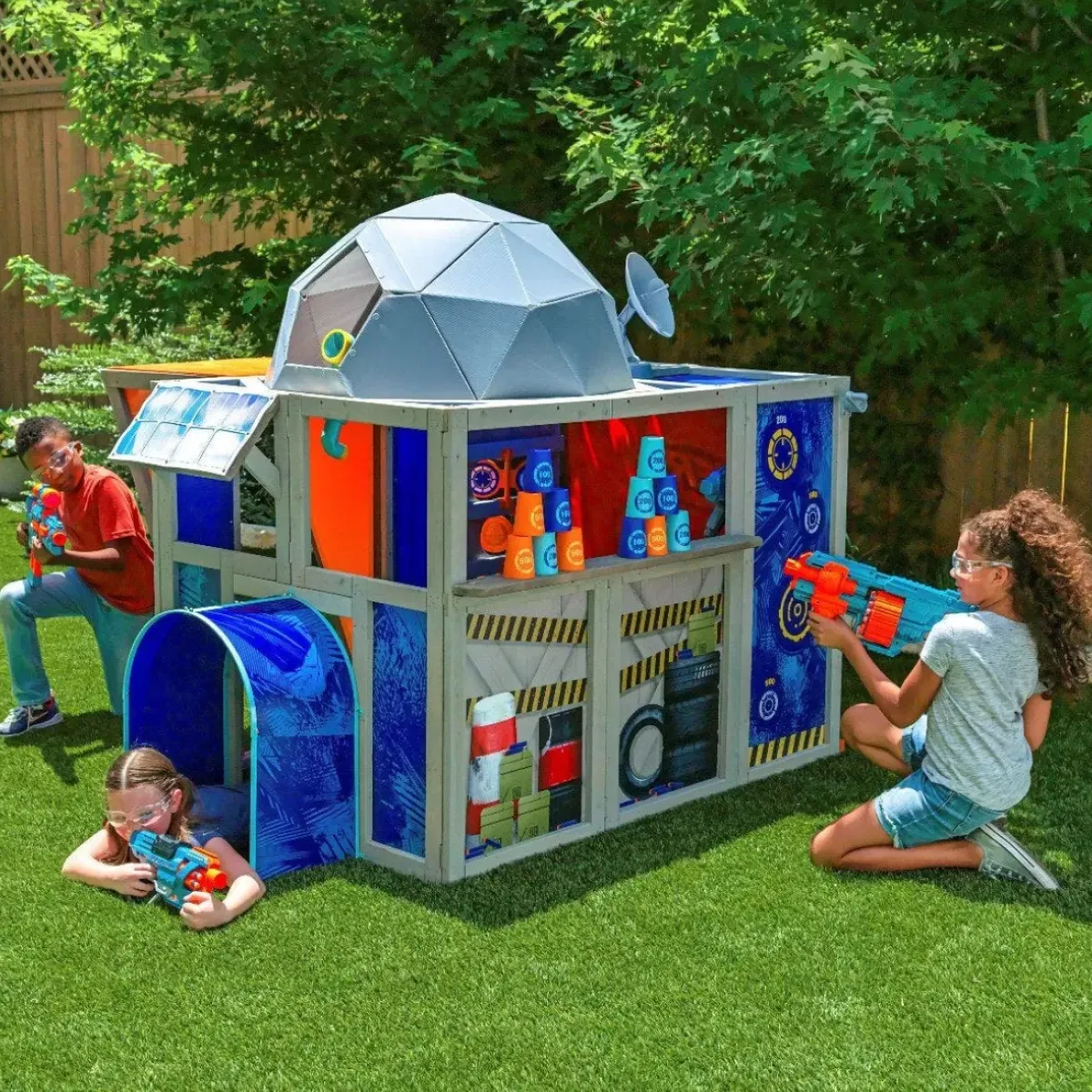Outdoor Playhouses^KidKraft Nerf Geo Strike Headquarters