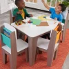 Bedroom^KidKraft Pocket Storage Table And 4 Chair Set - Gray Ash