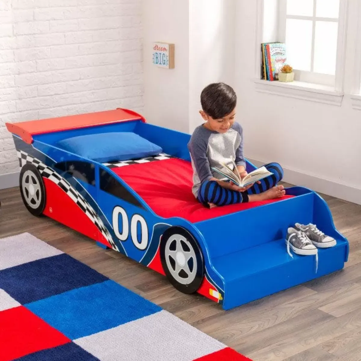 Bedroom^KidKraft Racecar Toddler Bed