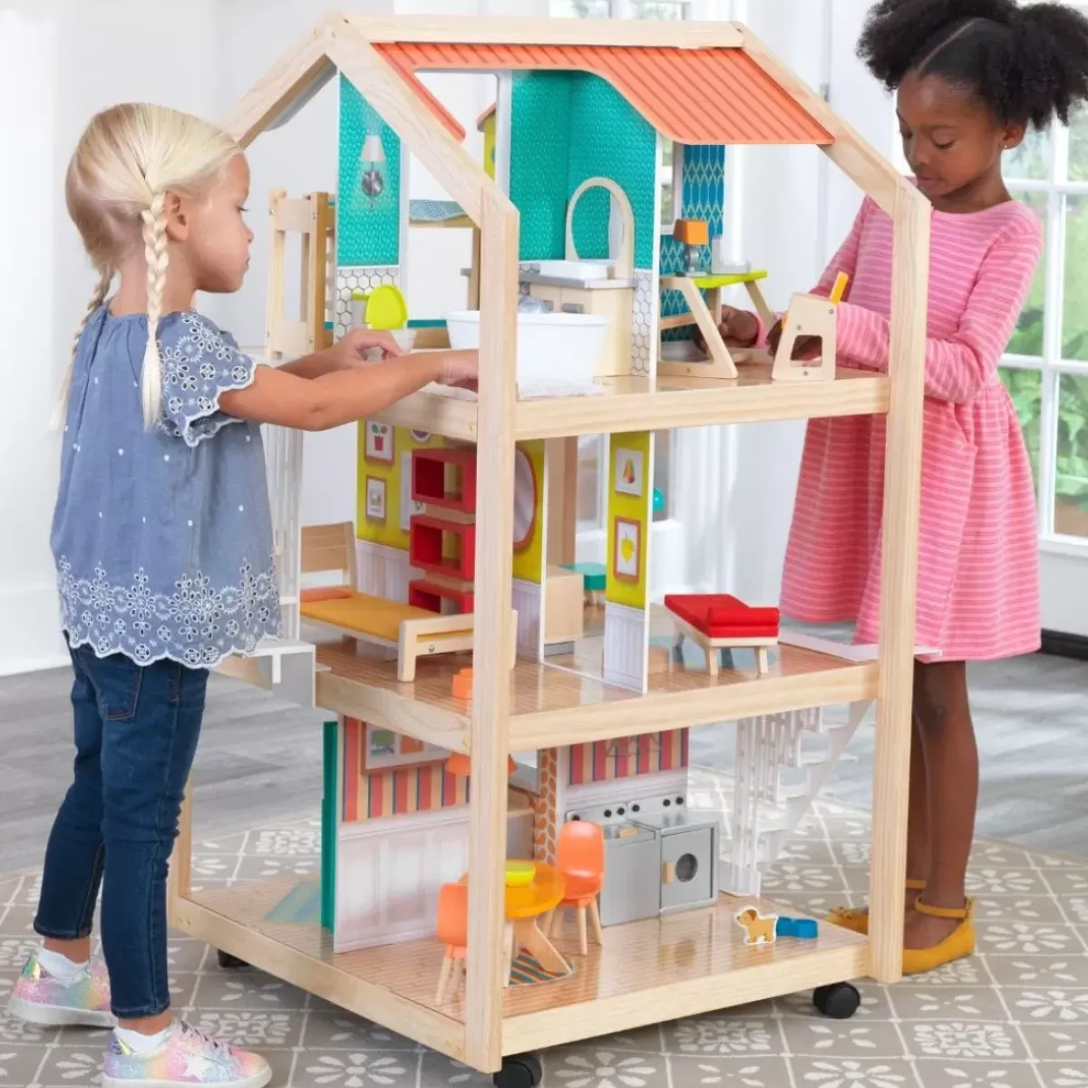 Dollhouses^KidKraft So Stylish Mansion Dollhouse With Ez Kraft Assembly™