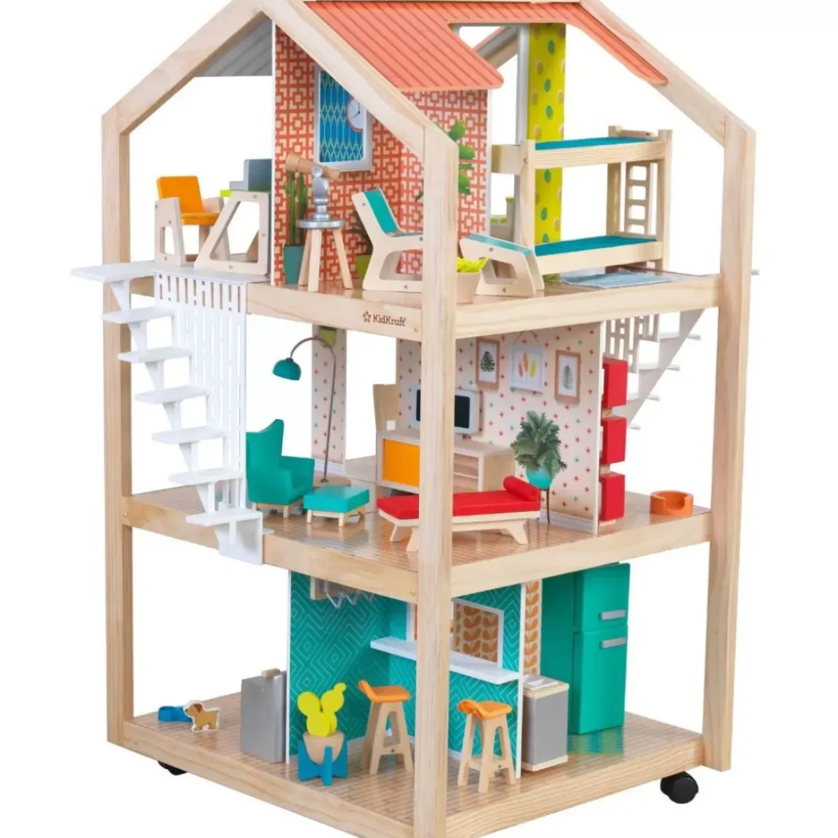 Dollhouses^KidKraft So Stylish Mansion Dollhouse With Ez Kraft Assembly™