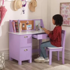 Bedroom^KidKraft Study Desk With Chair - Lavender