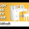 Bedroom^KidKraft Study Desk With Chair - White