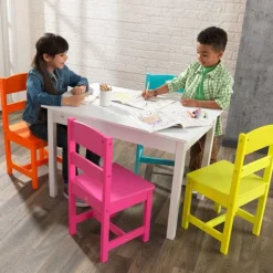 Bedroom^KidKraft Table And 4 Chair Set - Highlighter