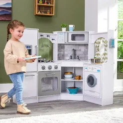 Play Kitchens^KidKraft Ultimate Corner Play Kitchen With Lights & Sounds - White