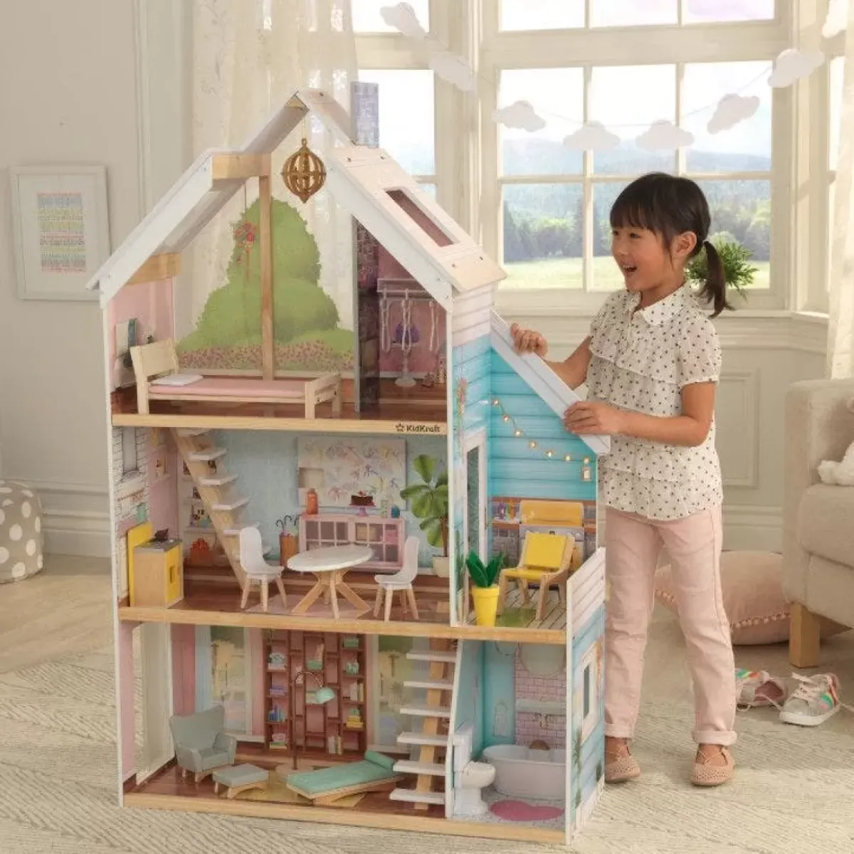 Dollhouses^KidKraft Zoey Dollhouse With Ez Kraft Assembly™