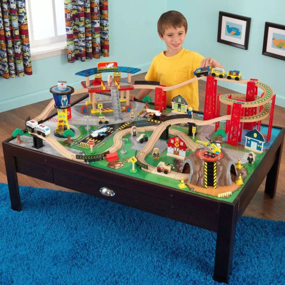 Sale KidKraft Airport Express Train Table Set - Espresso